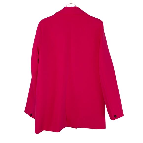 Shein Hot Pink Blazer Jacket Notch Lapel Double Breasted Medium Shoulder Pads - Picture 3 of 6